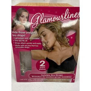Glamourlines Invisible Bra Straps 2 Pairs Clear Replacement Adjustable Straps